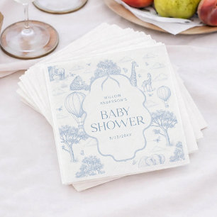 Servilleta De Papel Servilletas para Baby Shower Toile De Jouy Safari 