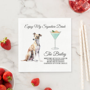 Servilleta De Papel Servilletas para bebida signature de boda Greyhoun