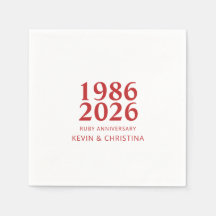 Servilletas para cóctel del 40º aniversario