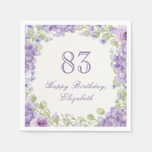 Servilleta De Papel Servilletas para cumpleaños 83 Elegante Floral Púr