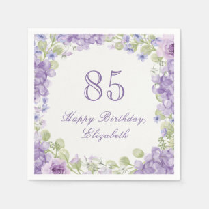 Servilleta De Papel Servilletas para cumpleaños 85 Elegante Floral Púr