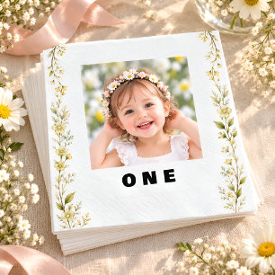 Servilleta De Papel Servilletas para cumpleaños con foto de Daisy Flor