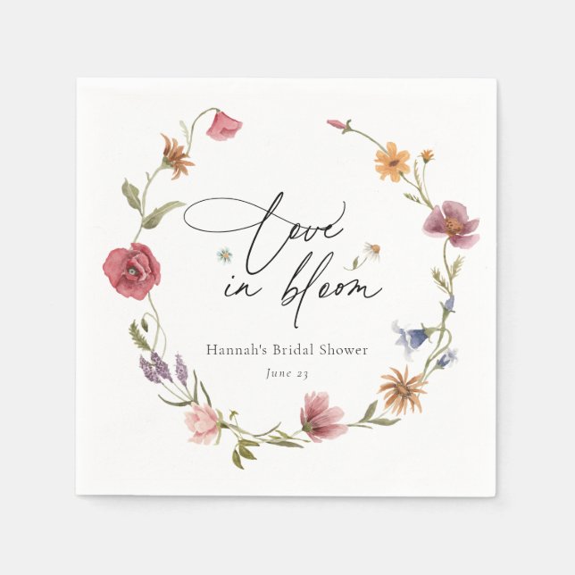 Servilleta De Papel Servilletas para Desayuno de Novia Wildflower Bloo (Anverso)