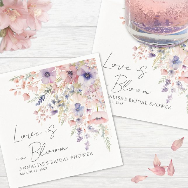 Servilleta De Papel Servilletas para Desayuno Nupcial de Flores Silves (Wildflower Floral Bridal Shower Napkins)