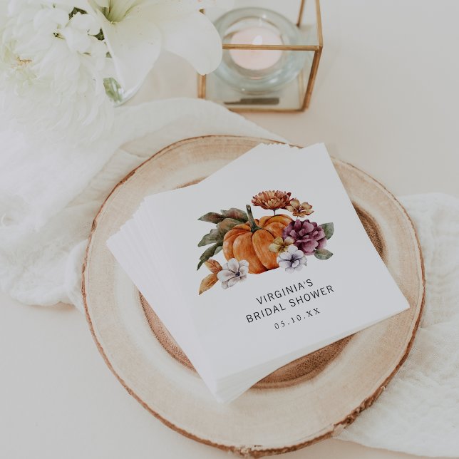 Servilleta De Papel Servilletas para Desayuno Nupcial de Otoño (Fall In Love Bridal Shower Paper Napkins by Painted Paperie)