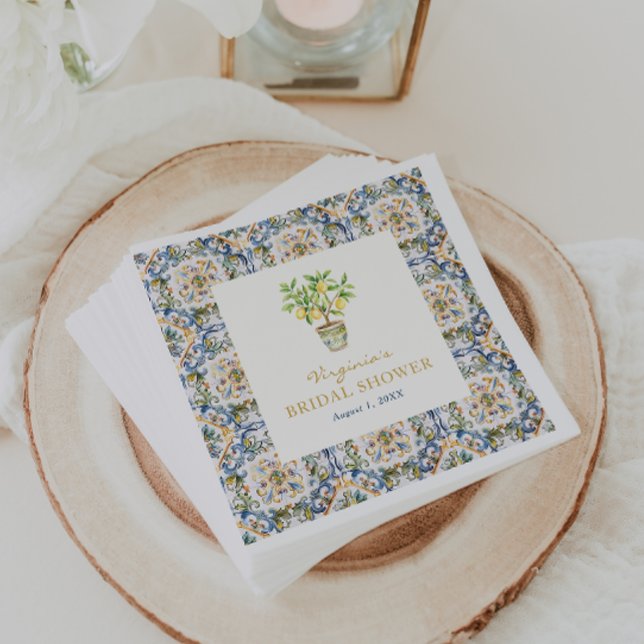 Servilleta De Papel Servilletas para Desayuno Nupcial Main Squeeze (Italian Main Squeeze Bridal Shower Napkins by Painted Paperie
)