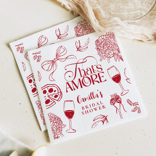 Servilleta De Papel Servilletas para Desayuno Nupcial That's Amore Roj
