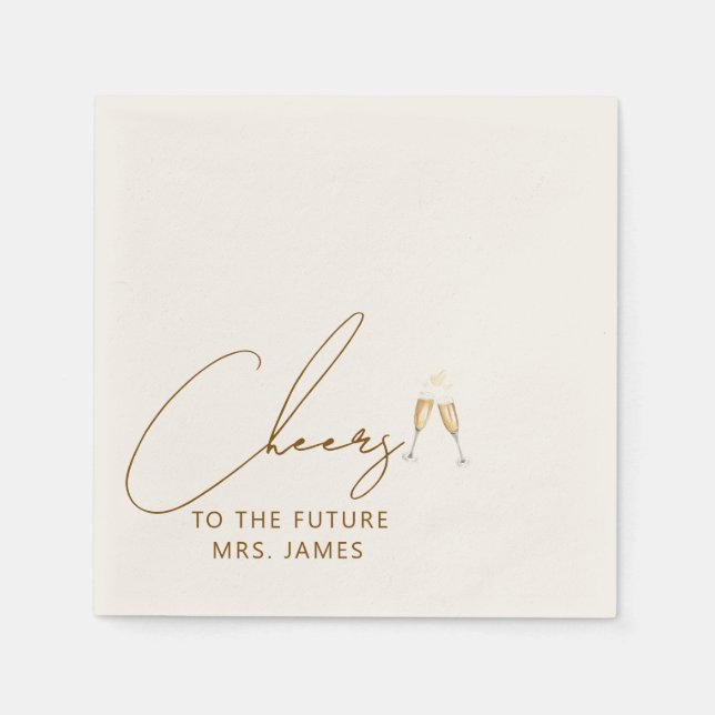 Servilleta De Papel Servilletas para despedida de soltera de futura se (Anverso)