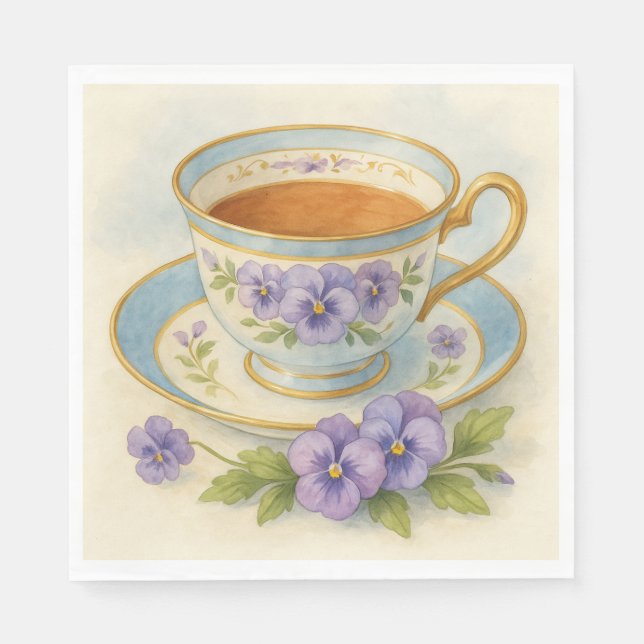 Servilleta De Papel Servilletas para el té de la tarde | Taza de té de (Anverso)