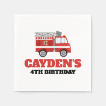 Servilletas para Fiesta de Cumpleaños de Bomberos 