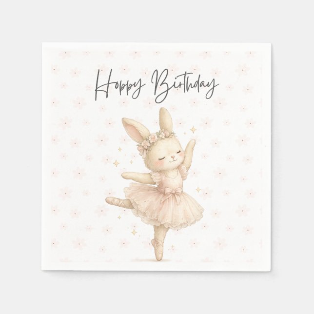 Servilleta De Papel Servilletas para fiesta de cumpleaños de conejito (Anverso)