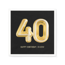 Servilletas para fiesta de cumpleaños número 40 co
