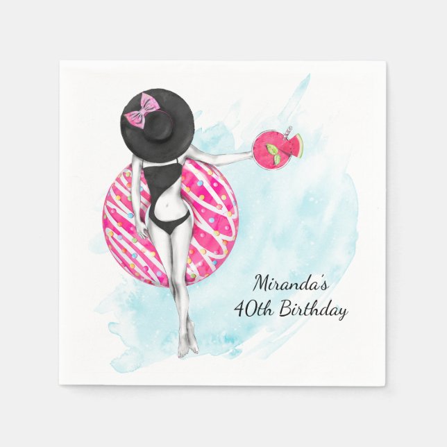 Servilleta De Papel Servilletas para fiesta de cumpleaños número 40 de (Anverso)