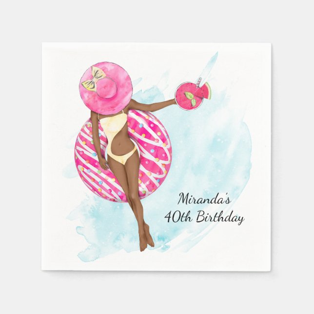 Servilleta De Papel Servilletas para fiesta de cumpleaños número 40 de (Anverso)