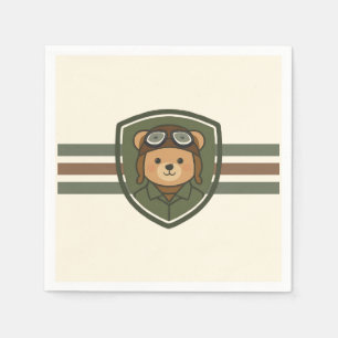 Servilleta De Papel Servilletas para fiesta militar del oso aviador