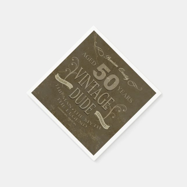 Servilleta De Papel Servilletas para hombres cumpleaños 50 (Borde)