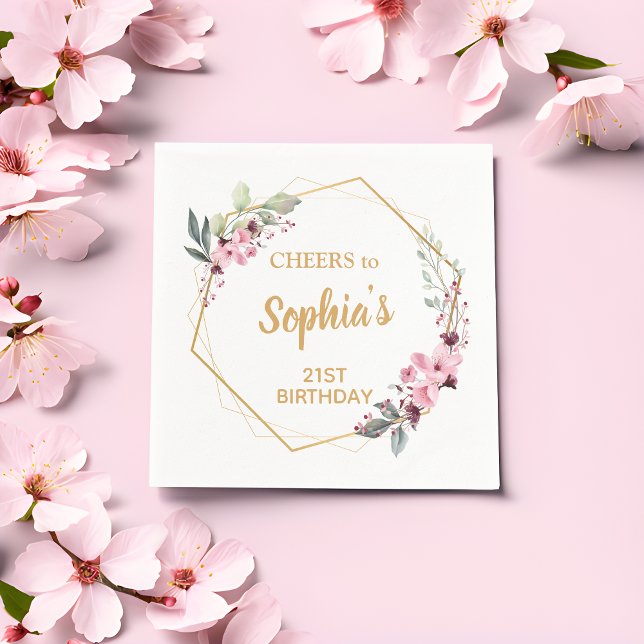 Servilleta De Papel Servilletas para la Fiesta de Cumpleaños 21 de Che (Gleaming Toasts, Memorable Moments! 🌸🥂)