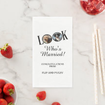 Servilletas para recepción de boda con foto de per