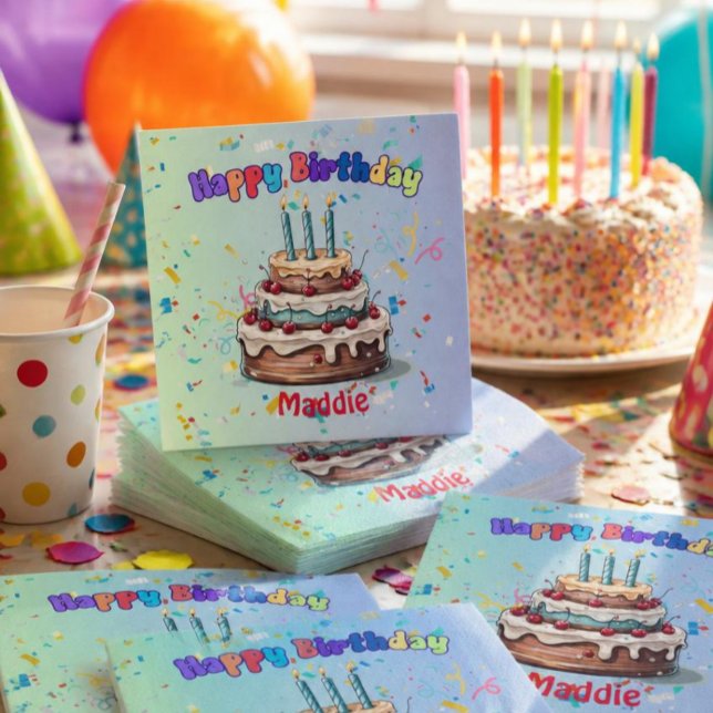 Servilleta De Papel Servilletas para tercera fiesta de cumpleaños está (Subido por el creador)