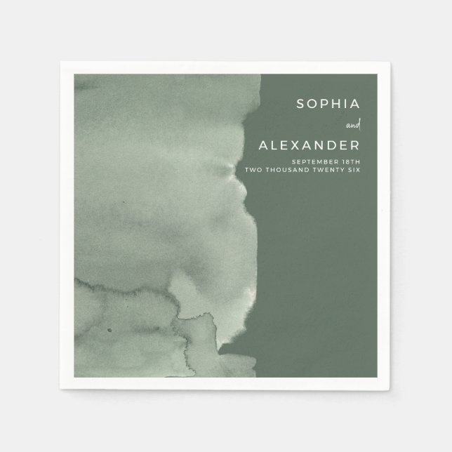 Servilleta De Papel Servilletas para una boda moderna.  (Anverso)