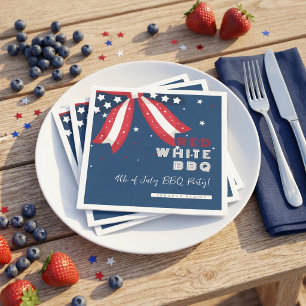 Servilleta De Papel Servilletas Patrióticas Rojo Blanco BBQ para Fiest