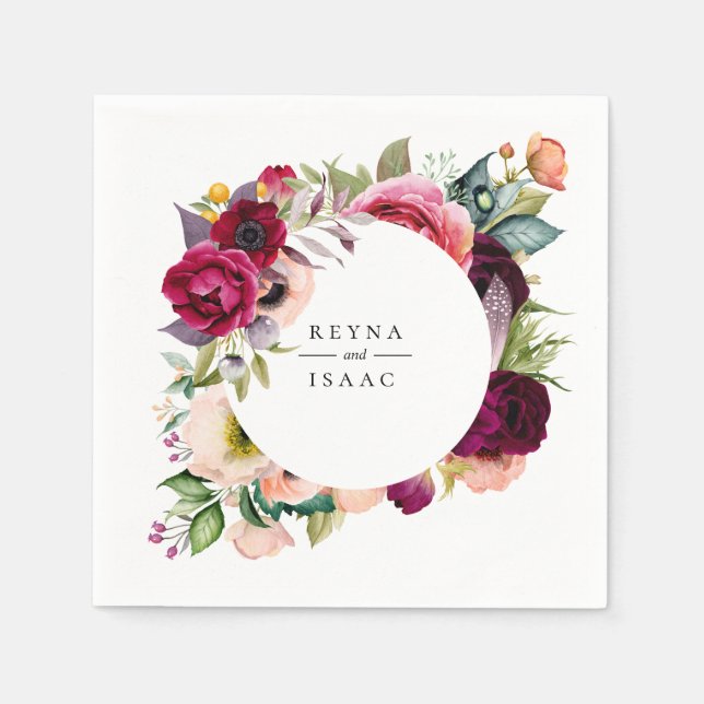 Servilleta De Papel Servilletas personalizadas Bohemian Blooms (Anverso)