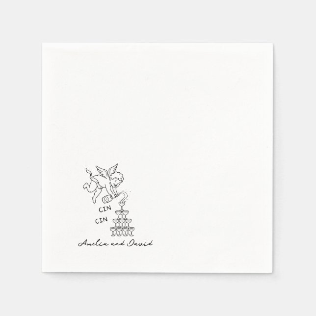 Servilleta De Papel Servilletas Personalizadas Cin Cin Querubín Cupido (Anverso)