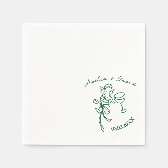 Servilleta De Papel Servilletas Personalizadas Cin Cin Querubín Cupido (Anverso)