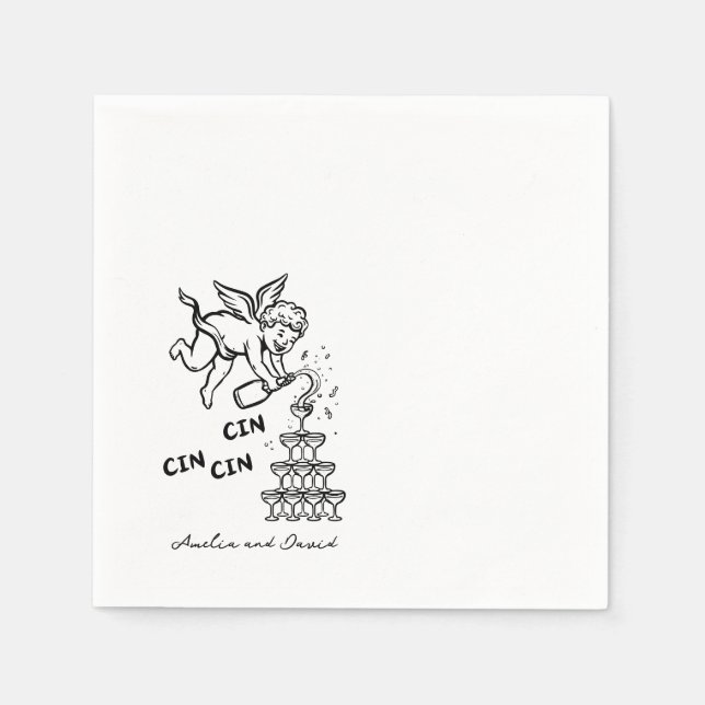Servilleta De Papel Servilletas Personalizadas Cin Cin Querubín Cupido (Anverso)
