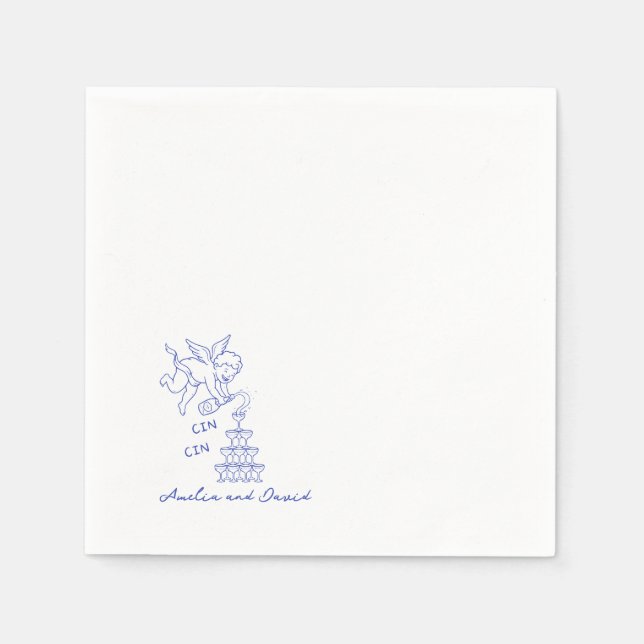 Servilleta De Papel Servilletas Personalizadas Cin Cin Querubín Cupido (Anverso)