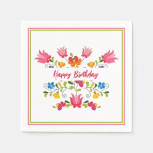 Servilleta De Papel Servilletas personalizadas con bordado floral