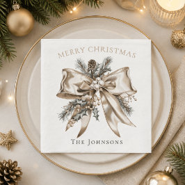 Servilleta De Papel Servilletas Personalizadas con Lazo de Navidad Ele