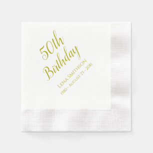 Servilleta De Papel Servilletas Personalizadas Cumpleaños 50 Años