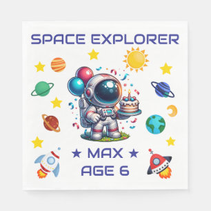 Servilleta De Papel Servilletas Personalizadas Cumpleaños Astronauta E