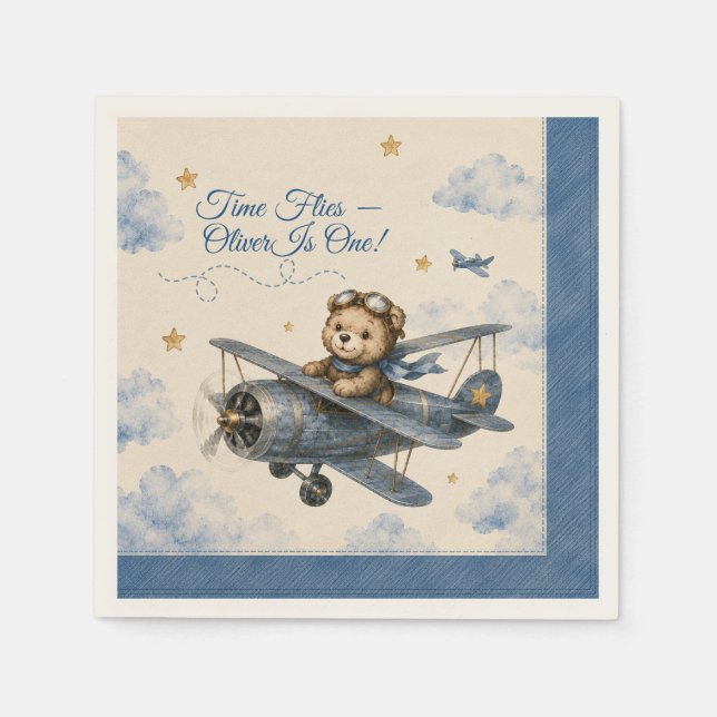 Servilleta De Papel Servilletas Personalizadas de Avión para Primer Cu (Anverso)