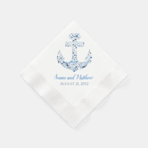 Servilleta De Papel Servilletas personalizadas de boda con ancla náuti