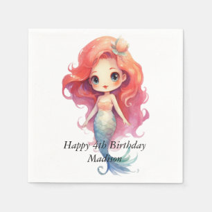 Servilleta De Papel Servilletas personalizadas de cumpleaños para niña