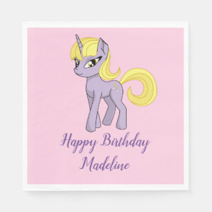 Servilleta De Papel Servilletas personalizadas de cumpleaños rosadas d