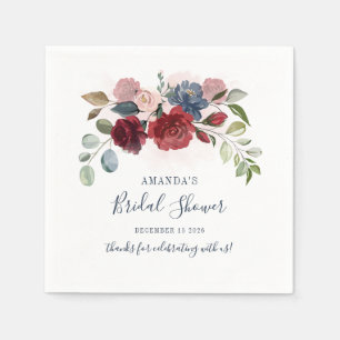 Servilleta De Papel Servilletas Personalizadas de Floral Rústico Burgu