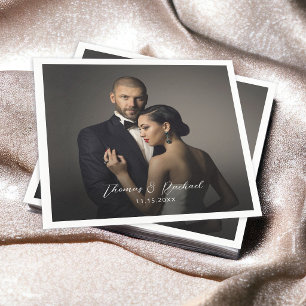 Servilleta De Papel Servilletas personalizadas de foto de la novia y e