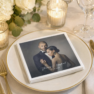 Servilleta De Papel Servilletas personalizadas de foto de la novia y e