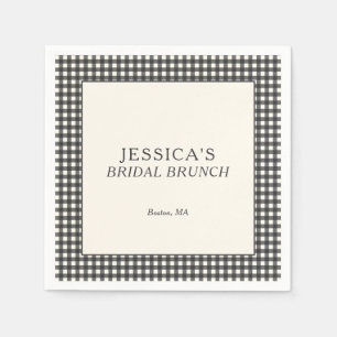 Servilleta De Papel Servilletas Personalizadas de Gingham Negro y Blan