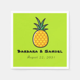 Servilleta De Papel Servilletas personalizadas de piña para boda tropi