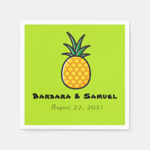 Servilleta De Papel Servilletas personalizadas de piña para boda tropi