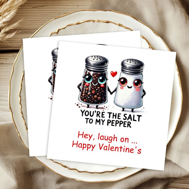 Servilleta De Papel Servilletas personalizadas de San Valentín con hum (Personalized Valentine Napkins Food Humor Art)