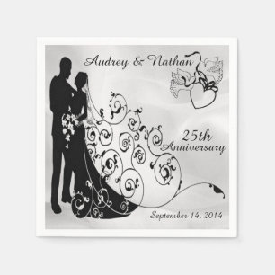 Servilleta De Papel Servilletas personalizadas del aniversario de boda