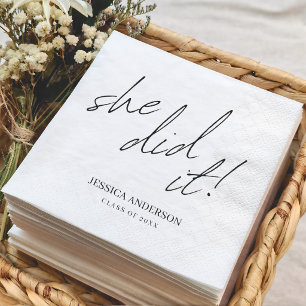 Servilleta De Papel Servilletas personalizadas Ella Lo Hizo graduación
