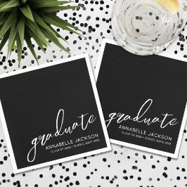 Servilleta De Papel Servilletas personalizadas negras para graduación
