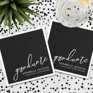 Servilleta De Papel Servilletas personalizadas negras para graduación