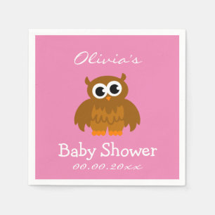 Servilleta De Papel Servilletas personalizadas para baby shower de búh